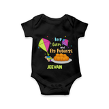 Keep Calm and Fly Patangs - Customised Onesie  - BLACK - 0 - 3 Months Old (Chest 16")