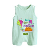 Keep Calm and Fly Patangs - Customised Romper  - MINT GREEN - 0 - 5 Months Old (Chest 18")