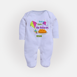 Keep Calm and Fly Patangs - Customised Full Body Suit  - BABY BLUE - New Born (Chest 7.5")