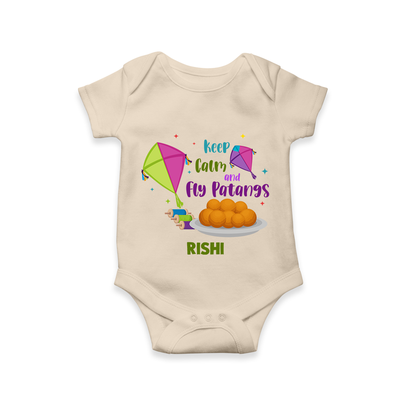 Keep Calm and Fly Patangs - Customised Onesie  - IVORY - 0 - 3 Months Old (Chest 16")