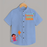 Born to Fly Patang Premi - Customised Kids Shirt - SKY BLUE - 0 - 6 Months Old (Chest 23")