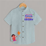 Born to Fly Patang Premi - Customised Kids Shirt - ARCTIC BLUE - 0 - 6 Months Old (Chest 23")