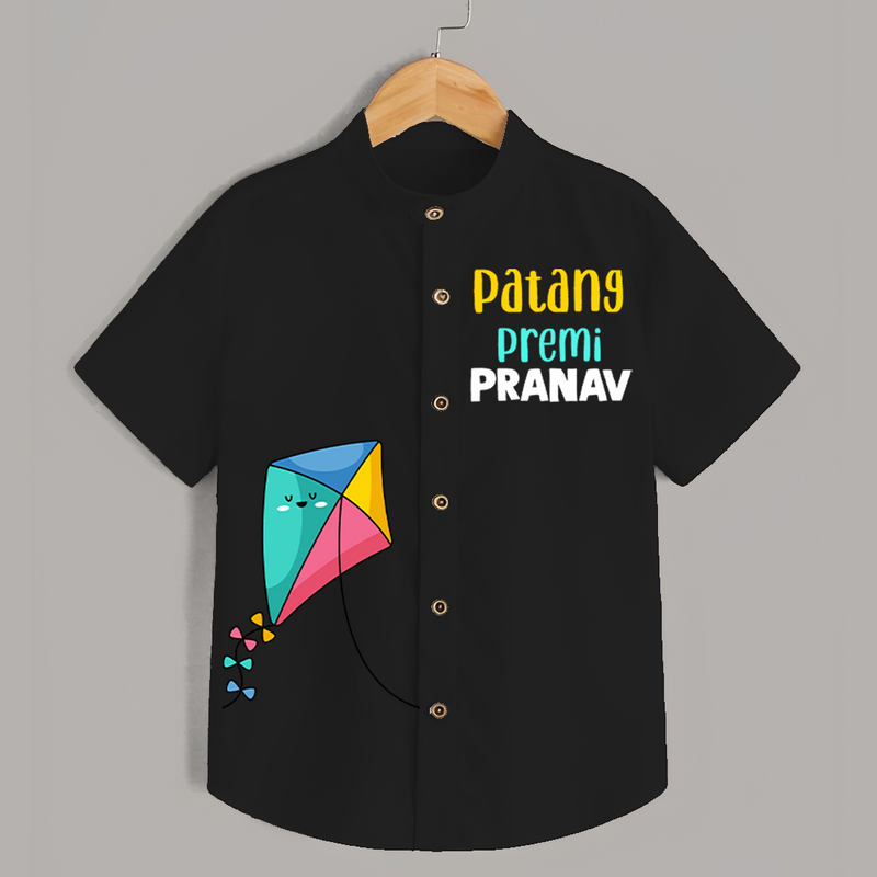 Patang Premi - Customised Kids Shirt  - BLACK - 0 - 6 Months Old (Chest 23")