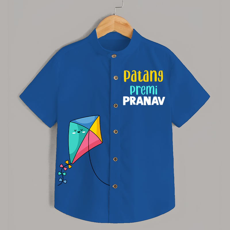 Patang Premi - Customised Kids Shirt  - COBALT BLUE - 0 - 6 Months Old (Chest 23")