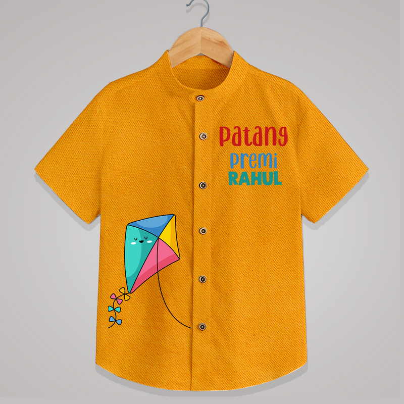 Patang Premi - Customised Kids Shirt  - CHROME YELLOW - 0 - 6 Months Old (Chest 23")