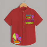 Keep Calm and Fly Patangs - Customised Kids Shirt  - RED - 0 - 6 Months Old (Chest 23")