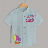 Keep Calm and Fly Patangs - Customised Kids Shirt  - ARCTIC BLUE - 0 - 6 Months Old (Chest 23")