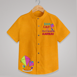Keep calm and fly patanas | Customized Shirt with Name - CHROME YELLOW - 0 - 6 Months Old (Chest 23")
