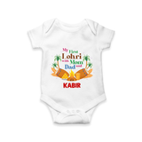 My First Lohri with mom & dad| Customized Romper  - WHITE - New Born (Chest 14")