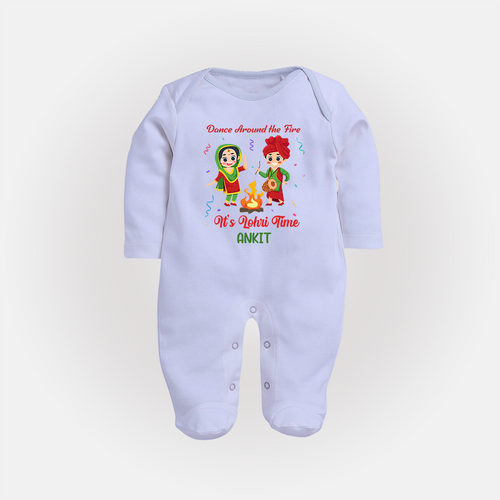 Dance Around The Fire - Lohri Themed Customized Sleep Suit for Babies With Name