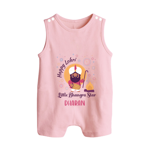 Tiny Celebrations - Lohri Themed Customized Romper Suit for Babies with Name - BABY PINK - 0 - 5 Months Old (Chest 18")