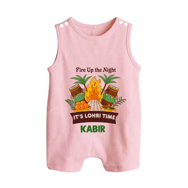 Lohri Bonfire - Customized Romper Suit for Babies with Name - BABY PINK - 0 - 5 Months Old (Chest 18")