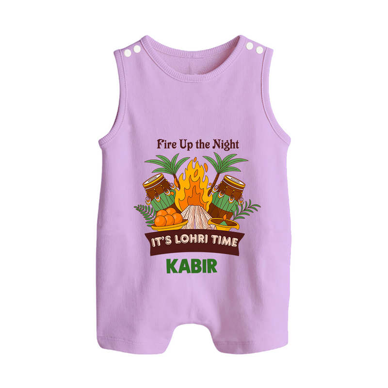 Lohri Bonfire - Customized Romper Suit for Babies with Name - LILAC - 0 - 5 Months Old (Chest 18")