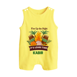 Lohri Bonfire - Customized Romper Suit for Babies with Name - PASTEL YELLOW - 0 - 5 Months Old (Chest 18")