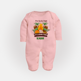 Fire up the night| Personalised Fullbody suit  with Name - BABY PINK - New Born (Chest 7.5")