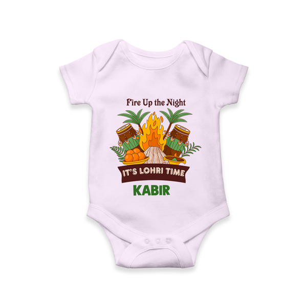 Lohri Bonfire - Customized Romper for Babies with Name - LILAC - 0 - 3 Months Old (Chest 16")