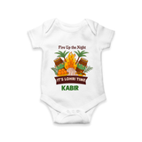 Fire up the night| Personalised Romper  with Name - WHITE - New Born (Chest 14")