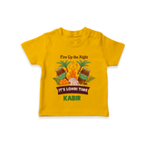 Lohri Bonfire - Customized T-Shirt for Kids with Name - CHROME YELLOW - 0-5 Months Old (Chest 17")