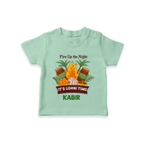 Lohri Bonfire - Customized T-Shirt for Kids with Name - MINT GREEN - 0-5 Months Old (Chest 17")