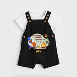 Lohri Delight - Customized Dungaree Set for Kids with Name - BLACK - 0 - 5 Months Old (Chest 18")