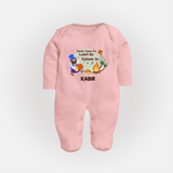 Lohri Delight - Customized Sleep Suit for Babies with Name - BABY PINK - New Born (Chest 7.5")