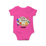 Lohri Delight - Customized Romper for Babies with Name - HOT PINK - 0 - 3 Months Old (Chest 16")