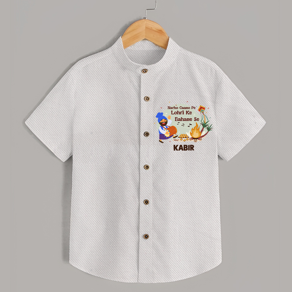 Lohri Delight - Customized Shirt for Kids with Name - WHITE - 0 - 6 Months Old (Chest 23")