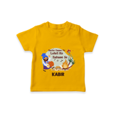 Lohri Delight - Customized T-Shirt for Kids with Name - CHROME YELLOW - 0-5 Months Old (Chest 17")