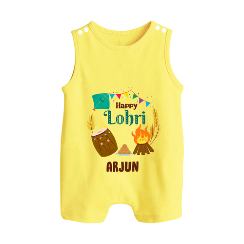 Happy Lohri - Festive Bonfire Customized Romper Suit for Babies with Name