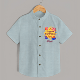 Happy Sankranti - Kite and Sunshine Shirt for kids with Name - ARCTIC BLUE - 0 - 6 Months Old (Chest 23")