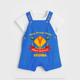 Rang-Birangi Udaan Makar Sankranti - Customized Dungaree Set For kids With Name - COBALT BLUE - 0 - 5 Months Old (Chest 18")