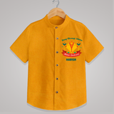 Rang-Birangi Udaan Makar Sankranti - Customized Shirt For kids With Name - CHROME YELLOW - 0 - 6 Months Old (Chest 23")