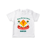 Rang-Birangi Udaan Makar Sankranti - Customized T-Shirt For kids With Name - WHITE - 0-5 Months Old (Chest 17")