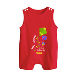 Happy Sankranti - One String Endless Joy Romper Suit for kids with Name - RED - 0 - 5 Months Old (Chest 18")