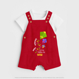 Happy Sankranti - One String Endless Joy Dungaree Set for kids with Name - RED - 0 - 5 Months Old (Chest 18")