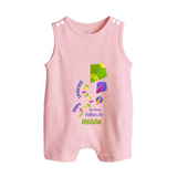 Happy Sankranti - One String Endless Joy Romper Suit for kids with Name - BABY PINK - 0 - 5 Months Old (Chest 18")