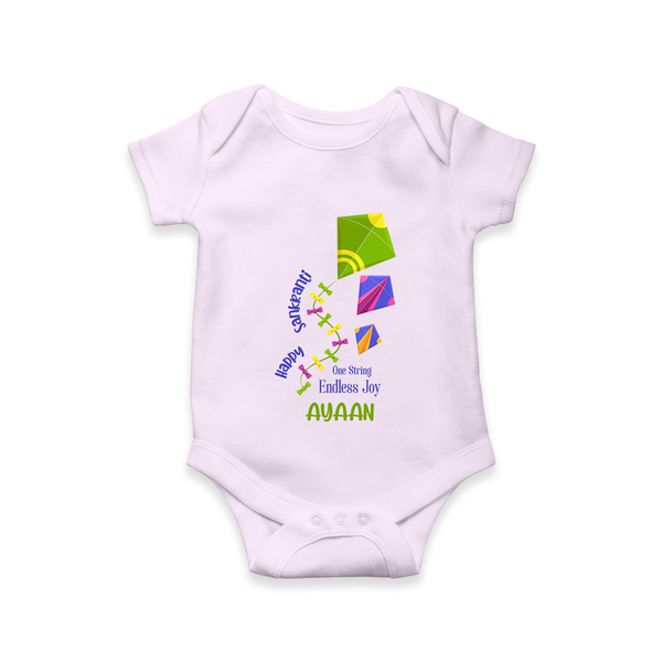 Happy Sankranti one string endless joy | Customized Romper with Name - LILAC - New Born (Chest 14")
