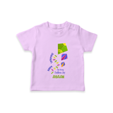 Happy Sankranti one string endless joy | Customized T-Shirt with Name - LILAC - 0-5 Months Old (Chest 17")
