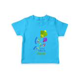 Happy Sankranti one string endless joy | Customized T-Shirt with Name - SKY BLUE - 0-5 Months Old (Chest 17")
