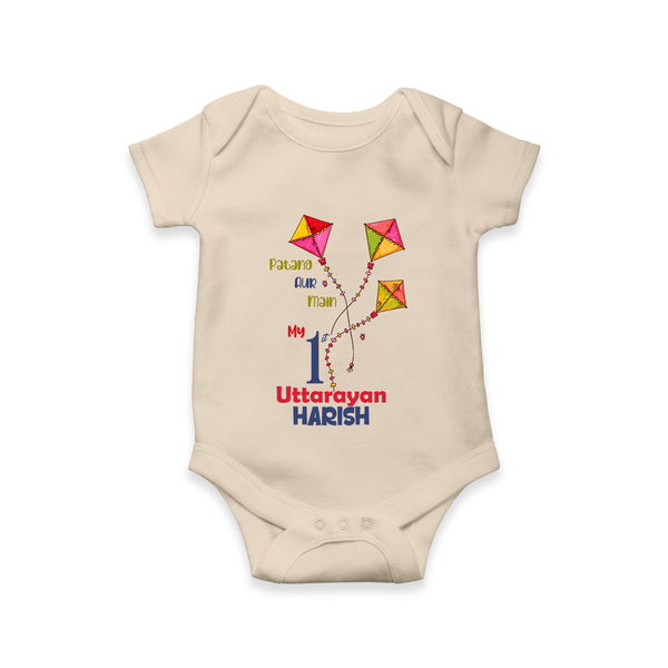 My 1st Uttarayan | Customized Romper with Name - IVORY - New Born (Chest 14")