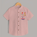 My 1st Uttarayan - Patang Aur Main Customized Shirt for Kids with Name - PEACH - 0 - 6 Months Old (Chest 23")