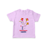 My 1st Uttarayan - Patang Aur Main Customized T-shirt for Babies with Name - LILAC - 0-5 Months Old (Chest 17")