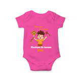 Uttarayan Ki Udaan - Khushiyon Ka Samaan - Customised Onesie  - HOT PINK - 0 - 3 Months Old (Chest 16")