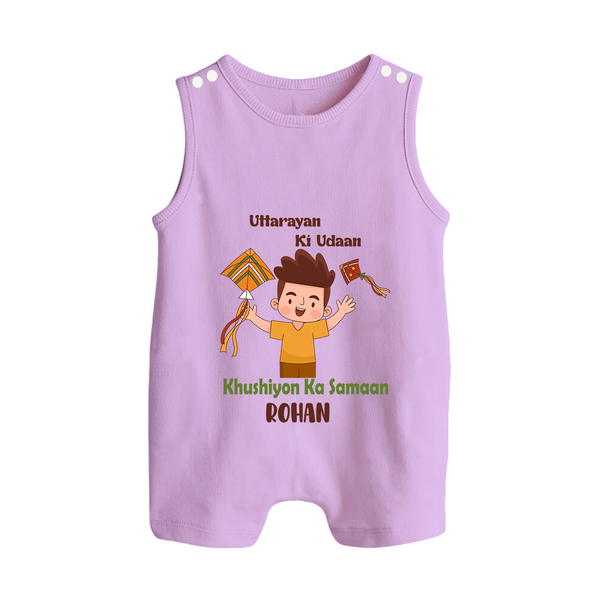 Uttarayan Ki Udaan - Khushiyon Ka Samaan - Customised Romper  - LILAC - 0 - 5 Months Old (Chest 18")