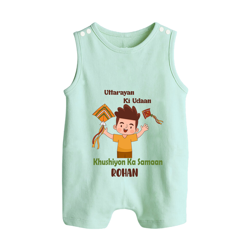 Uttarayan Ki Udaan - Khushiyon Ka Samaan - Customised Romper  - MINT GREEN - 0 - 5 Months Old (Chest 18")