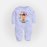 Uttarayan Ki Udaan - Khushiyon Ka Samaan - Customised Full Body Suit  - BABY BLUE - New Born (Chest 7.5")