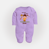 Uttarayan Ki Udaan - Khushiyon Ka Samaan - Customised Full Body Suit  - LILAC - New Born (Chest 7.5")