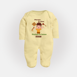 Uttarayan Ki Udaan - Khushiyon Ka Samaan - Customised Full Body Suit  - PASTEL YELLOW - New Born (Chest 7.5")