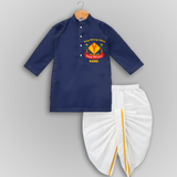 Rang - Birangi Udaan - Happy Uttarayan - Customised Kurta & Drapped Dhoti Set - NAVY BLUE - 0 - 6 Month Old (Chest 24", Kurta Length 14" , Waist 19", Dhoti Length 14")