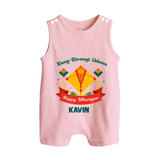 Rang - Birangi Udaan - Happy Uttarayan - Customised Romper  - BABY PINK - 0 - 5 Months Old (Chest 18")